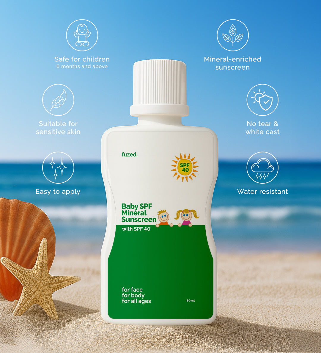 Baby SPF40 Sunscreen (Mineral Formula) - Fuzed Skincare