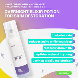 Night Cream with Niacinamide, Hyaluronic Acid, Peptides & B5 - Fuzed Skincare